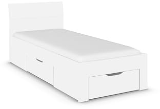 Rauch Möbel FLEXX, Bett, Farbe Weiß, Maße 95x90x209 cm | Doppelbett, Stauraumbett, mit 2 Schubladen, für Schlafzimmer, Jugendzimmer, Gästezimmer, Liegefläche 90x200 cm