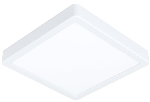 EGLO LED Deckenleuchte Fueva 5, L x B 21 cm 1 | flammige Aufbauleuchte aus Stahl und einer Kunststoff Leuchtfläche, Deckenlampe in Weiß, LED Aufbaulampe neutralweiß