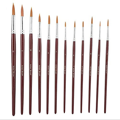 Pincel de Acuarela, Kit de Pincel de Pintura, Pintura acrílica de aguada de Acuarela para Pintores tranquilos para Artistas entusiastas de la Pintura al(Burgundy Tip)