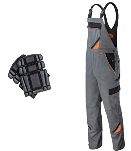 Bib And Brace Overalls Dungaree Men Trousers With Knee Pads Jacket Available Perfect For Work Mechanic Flooring Trades