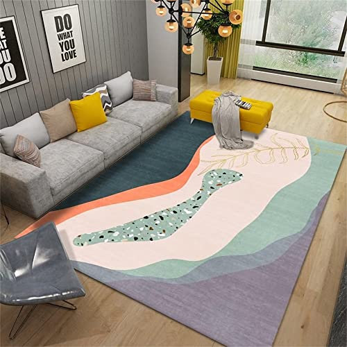 DJHWWD Waschbare Teppiche Balkon Outdoor Teppich Moderner rechteckiger mit niedrigem Flor, Schlafzimmerteppich, Wohnzimmerteppich, rutschfest Salon Auslegware 40X60CM