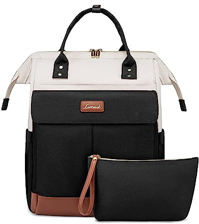 LOVEVOOK Laptop Rucksack Damen Groß 17.3 Zoll Schulrucksack Teenager Schultasche Mädchen Elegant Backpack Women mit Kulturtasche Reiserucksack Wasserdicht Tagesrucksäcke Modern Daypack für Uni Travel