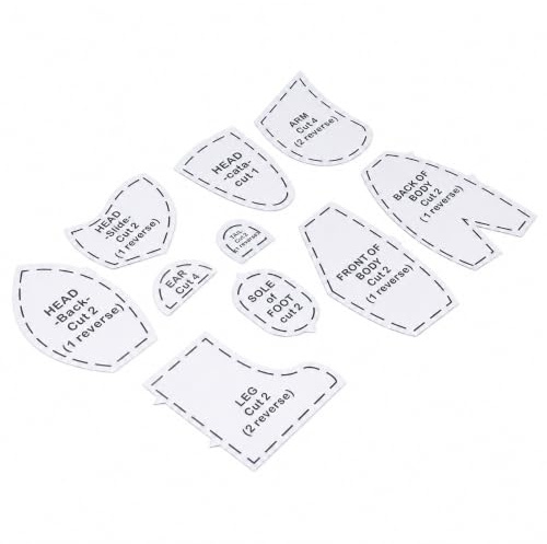 LenTLy Juego de patrones de corte de oso, patrón educativo de oso de tela de acrílico, 10 piezas, preciso, reutilizable para uso diario (L 15 pulgadas)