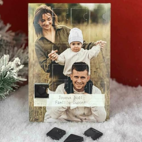 Schokoladen-Adventskalender 100% personalisierbar mit Ihrem Foto und Botschaft - Schokolade Weihnachten