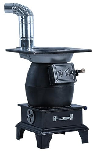 estufas de leña de hierro fundido, Estufa Leña para Exteriores, Estufas Leña para el Hogar, Portátil con Estufa Pellets con Tubo Chimenea, para Cocinar, Acampar, Tienda Campaña, Senderismo, Pesca