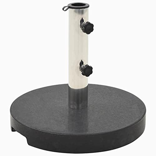ShGaxin Socle de Parasol Granite 20 kg Rond Noir,Pied De Parasol,Pied De Parasol Lourd,Pied De Parasol sur roulettes