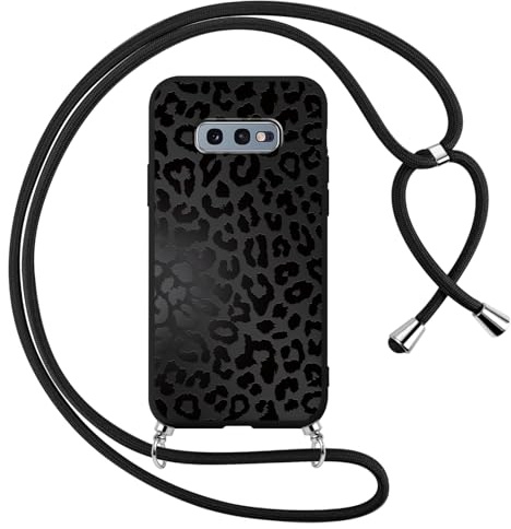 Foonary Handyband Hülle mit Band für Samsung A51 4G 6,5 Handyhülle, Leopard Design Kette Necklace Case mit Kordel zum Umhängen Silikon Bumper Kratzfest Cover Schnur für Samsung Galaxy A51 4G