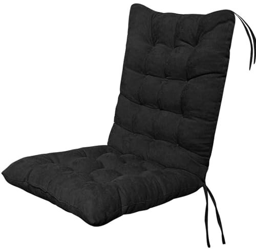 Stuhlkissen mit Rückenteil 1/2 Stück Auflage Polsterauflage Gartenstuhl,Rückenkissen mit Bänder,Polsterauflage Auflage für Stühle/Bänke in Haus und Garten Sitzkisse(Q,100x45cm1pc)