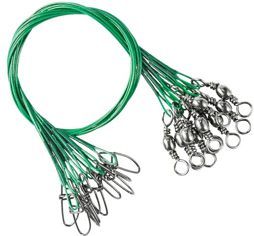 Atibin Swivels Line Fishing Leaders Steel Wire Stainless Fishing Leader Saltwater Heavy Duty Wire Leader Fishing Black Nickel #5 60lb 11.8in 30pcs
