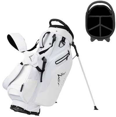 uniHimal Lightweight Golf Stand Bag with 5 Way Full-Length Dividers, Semi-Concealed Stand, Folding Base, Adjustable Dual Straps and 8 Pockets