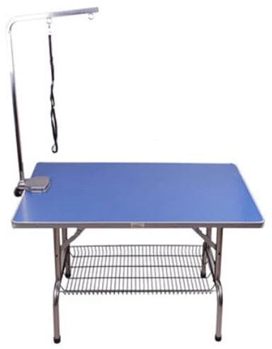 HJYryhyfddply 110 cm Großer, Trimmtisch für Hunde mit Verstellbarem Arm, Klemmen, Schlinge, Maximale Tragkraft Bis Zu 120 Kg für Hunde Und Katzen(Blue)