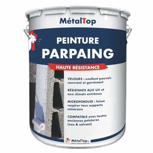 Metaltop - Peinture Parpaing - Gris anthracite - RAL 7016-1 L - Intérieur et extérieur, application facile, haute adhérence, finition lavable