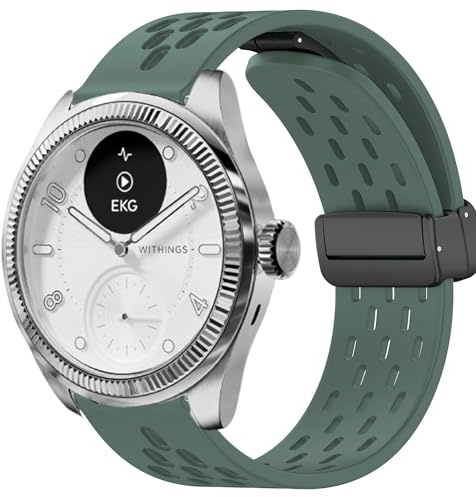 Blueshaweu 18mm 20mm armband Kompatibel für Withings Smartwatch, Atmungsaktives Weiches Silikon Dual Magnetisch Einstellbar Armbänder für ScanWatch 2 38mm/ ScanWatch 2 42mm