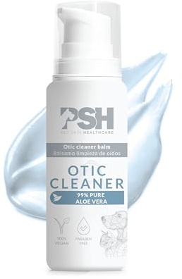 PSH Otic Cleaner - Limpiador de Oídos para Perros y Gatos - Higiene Auricular Suave con Aloe Vera - Elimina Cerumen y Previene Otitis - Uso Regular - 100% Vegano - 100 ml