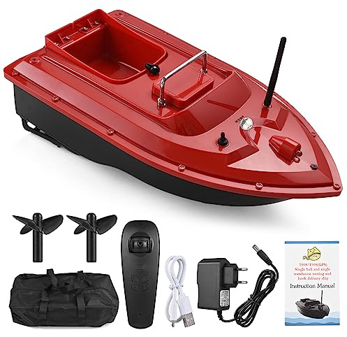 ACAGALA RC Köderboot 500M Drahtlose Fernbedienung Fischköderboot Angeln Feeder Schiff Angelausrüstung 1,5 kg Last, 5200mAh Akku