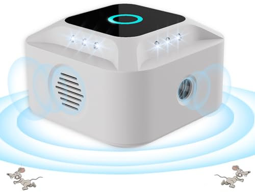 Rodent Repellent Indoor, Rat Control with Ultrasounds 12 Strobe Lights, Ultrasonic Mouse Repeller, Mice Repellent Plug-in,Mouse Deterrent, 3-in-1 Rat Deterrent for House, Attic, Garage, Basement Use