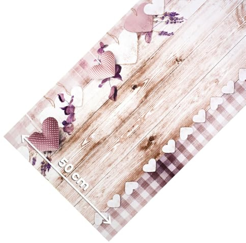 OLIVO.shop Tappeto Cucina Antiscivolo Lavabile, Tappeto Passatoia Cucina in Pvc, Gomma Antimacchia, Passatoia Cucina Moderna, Passatoia su Misura JOKE (PINK TARTAN, 50x340 cm)