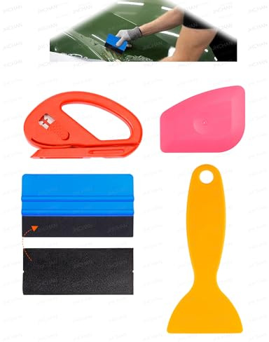 JHCHAN Window Film Installation Kit with Scraper Squeegee & Accessories | Professional Tool Set for Car Tint & Home Privacy Window Film Application - Prevents Bubbles, Ensures Smooth Finish (4-in-2)
