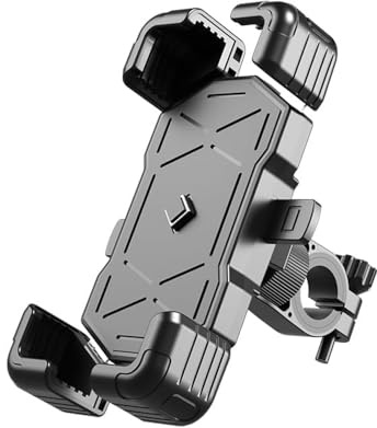 QSLLLY Support Téléphone Moto pour Triumph TF 250X 2024 2025,360° Rotatif Pivotant Support pour Guidon Support Téléphone Moto Réglable Étanche Accessoires Smartphones,Handlebarstyle-Black