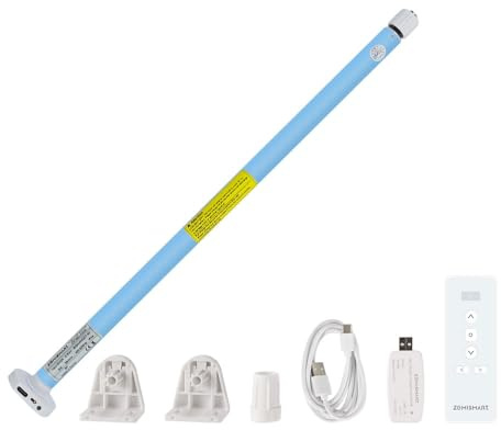 Electric Motorized Rechargeable Motor with WiFi Dongle for 17 25 28mm Tube, Tuya Roller Shade Blinds, Works with Alexa Google Home (Motor with 9 Channel Remote)