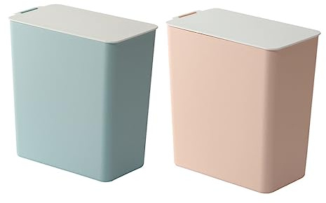 DECOMELODY Bote De Basura De Plástico Para Escritorio Mini De Mesa Con Tapa Para Oficina o Dormitorio