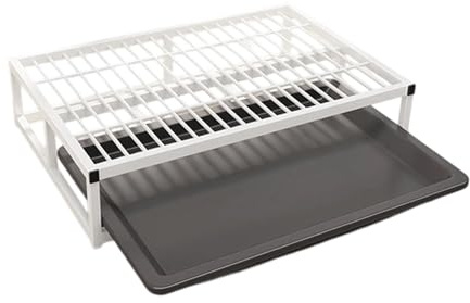 KiBcsLic Bandeja para Orinal de Interior para Perros, Caja de Arena Lavable con Cajón, Bandeja de Rejilla, Inodoro de Entrenamiento para Dormitorio, Interior Y, Blanco