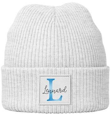 SpecialMe® Jungen Kindermütze personalisiert Monogramm Wunschname Beanie Strickmütze Geschenkidee Winter Advent