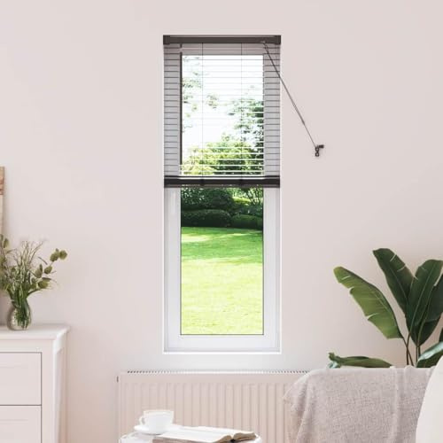 Doppelrollo, Innenjalousien Für Fenster, Window Blinds, Fensterjalousie mit Vorhängen Schwarz Aluminium Zu Büro Schlafzimmer Wohnzimmer Esszimmer Küche