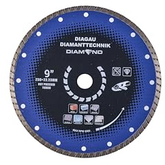 DIAGAU Diamanttechnik Disco diamantato da 180 mm, per gres porcellanato e piastrelle, bagnato e asciutto