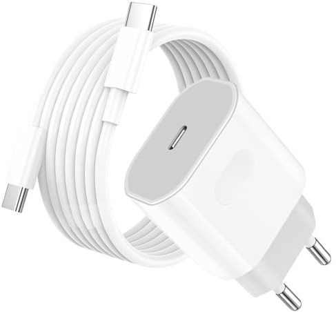 25W USB C Ladegerät Ladekabel für iPhone 17 16 16e 15/17 16 15 Pro Max/16 15 Plus, iPad Pro/Air/10.11.Generation, USB C Adapter Schnellladegerät Netzteil Stecker mit 1M Kabel Schnellladekabel