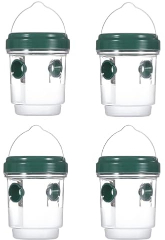Insektenfalle für Obstgarten, 4 Stück, Wespenfalle, Drosophila-Falle, vielseitig einsetzbar, geeignet für Garten, Terrasse, Außenbereich, Werkzeug zum Schutz von Pflanzen und Früchten (grün)