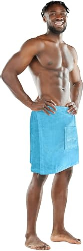 normani Saunakilt Saunatuch für Herren 100% Bio Baumwolle mit praktischem Schnellverschluss Oeko-Tex® 100 Türkis OneSize