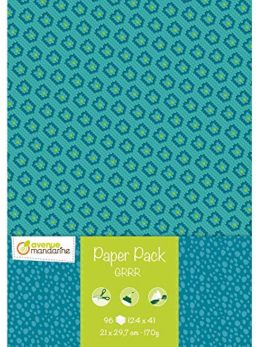 Avenue Mandarine CC038C - Paper Pack, 96 Bogen aus Papier 170g (24 Designs x4), DIN A5, 14,8 x 21 cm, ideal für Bastelprojekte, 1 Pack, Grr
