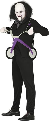 FIESTAS GUIRCA | Killer Tricycle Fancy Dress Adult - Jacket, Bow Tie, Trousers, Bib and Tricycle - Horror Costumes for Halloween, Carnival and Fancy Dress Parties - Men - Black