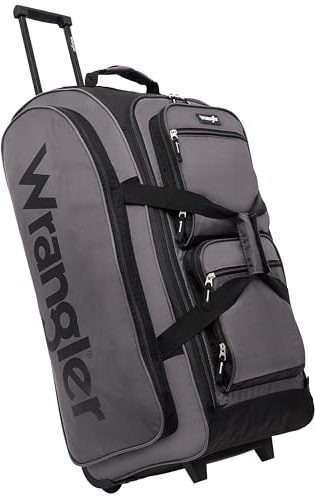 Wrangler Rolling Travel Duffel, Charcoal Grey, 30 Large