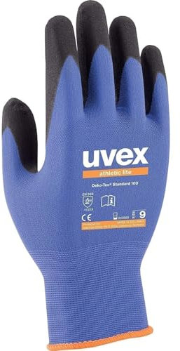 Uvex Athletic Lite Montagehandschuhe - 1 Paar Mechaniker Arbeitshandschuhe 08/M