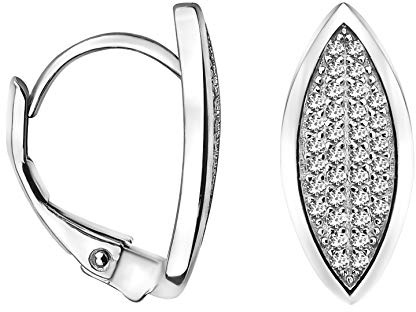 SOFIA MILANI - Damen Ohrringe 925 Silber - mit Zirkonia Steinen - Oval Creolen - 20805