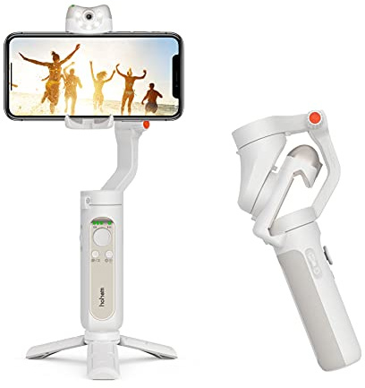 hohem Gimbal per smartphone, iSteady V2 Stabilizzatore per smartphone con gimbal a 3 assi, Gimbal con sensore visivo AI integrato, Power Bank di emergenza, Gimbal per telefono iPhone 15/14/13/12