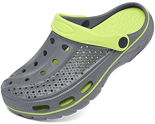 Uomo Donna Zoccoli Spiaggia Giardino Ospedale Estate Sandali da Mare Pantofole da All'Aperto con Solette Morbido e Comode, Grigio, 42/43 EU