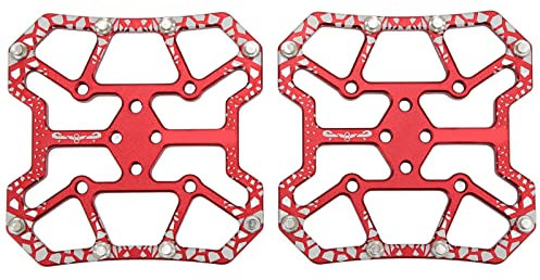 1 Paar Fahrrad-Pedal-Adapter, Fahrrad-klick-Pedal-Konverter Selbstsichernde Scheibenpedale Plattform-Adapter Fahrrad-Anti-Rutsch-Pedal für SPD-Fahrradsystem(rot)
