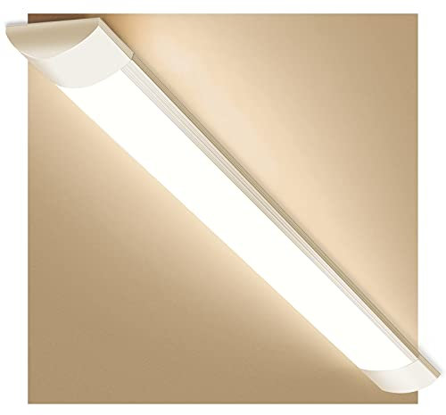 20W LED Feuchtraumleuchte Kellerlampe Leuchtstofflampe Deckenleuchte Röhre 60cm 2400LM Leuchtröhre 3200K Warmweiß Wannenleuchte Lichtleiste Leuchtstoffröhre für Badzimmer Wohnzimmer Werkstatt Keller