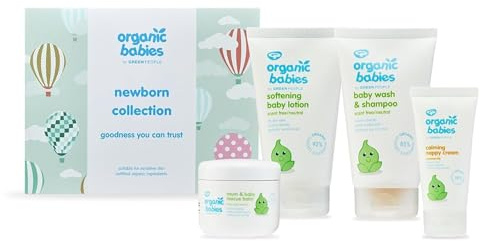 Green People Organic Babies Neugeborenen-Set - Natürliche & Biologische Mutter- und Neugeborenengeschenke - Baby-Party, Gender Reveal - Bio & Tierversuchsfrei