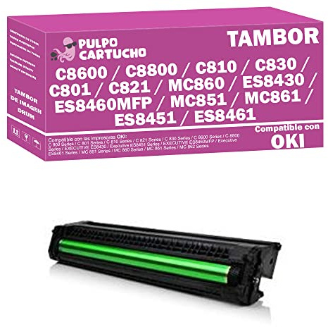 Pulpo Cartucho - Tambor de Imagen C8600, C8800, C810, C830, C801, C821, MC860, ES8430, ES8460MFP, MC851, MC861, ES8451, ES8461 Magenta - Drum Compatible con Oki 43449014 - Valido para Impresoras Oki