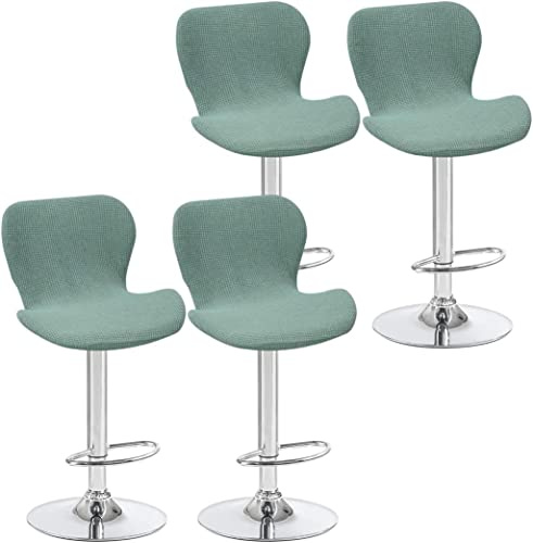 AQIGR Fundas de Sillas Elásticas de Bar,Juegos de 2/4/6 Cubiertas de Taburetes de Bar Universal Ajustable,Extraíbles y Lavables Fundas Protectora de Taburete de Cocina Giratorio con Respaldo