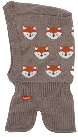 maximo Jungen Mütze Hellbraun/weiß/schwarz/orange 49