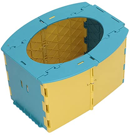Vasino Portatile per i Viaggi dei Bambini, Sedile WC Pieghevole per Bambini Vasino da Viaggio Servizi Igienici per la Formazione Toilette Mobile Pieghevole per Auto, Campeggio (Blu Giallo)