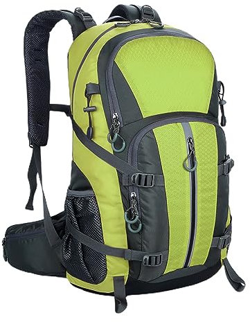 BWBIKE 40L Wanderrucksack Wasserdichte Camping Essentials Tasche Outdoor Sport Tagesrucksack Funktionelles Camping Wandern Bergsteigen Trekking Rucksack für Herren Damen,Obst Grün