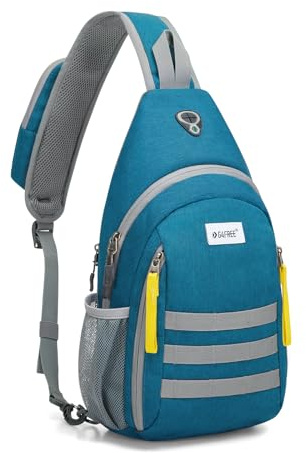 G4Free Axelväska RFID-blockerande Crossbody ryggsäck resa bröstväska vandring dagväska för kvinnor män utomhussport, Blå (Teal blå)