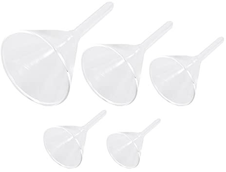SOESFOUFU 5stücke Teiliges Labor-glas-trichter Chemisch Beständigem Borosilikat Mit Glatter Oberfläche Runden Kanten Und Konischem Dreieck-design Für Präzise Flüssigkeitsübertragung in Analy