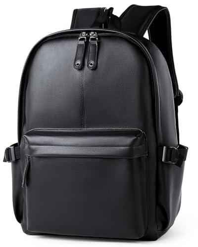 MATE ELAN Zaino in Pelle Impermeabile per Computer Portatile 14 Pollici, Uomo Elegante Vintage, Nero per Affari, Casual, Università, Accessori Moda